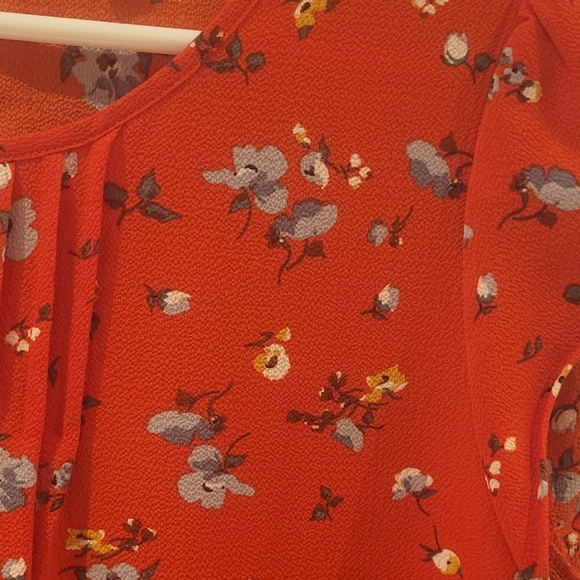 Coral red Fun2fun floral top - Picture 6 of 6